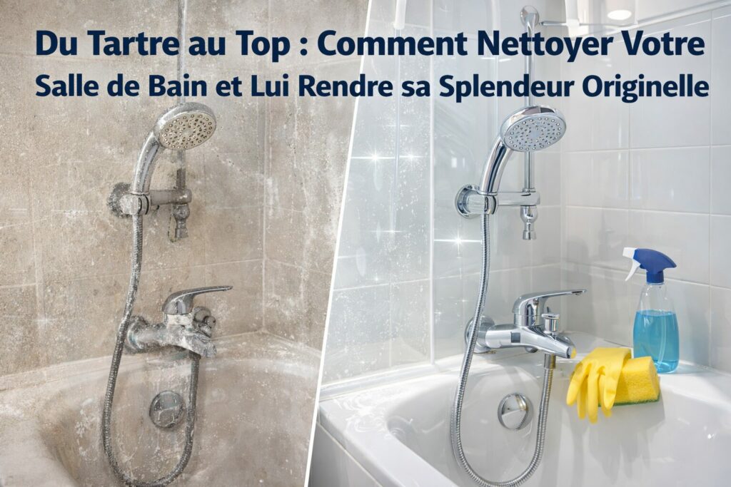 Salle de bain avant et apres nettoyage