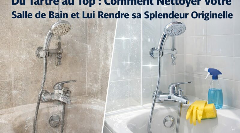 Salle de bain avant et apres nettoyage