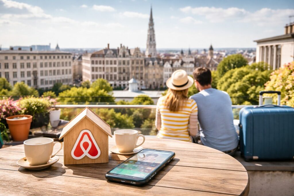 Vue sur Bruxelles depuis la terrasse