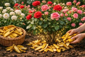Les peaux de banane : le secret naturel qui transforme vos rosiers en explosion de fleurs