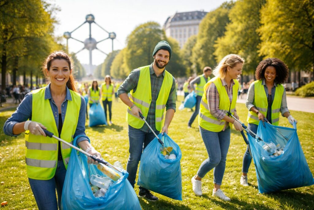 Nettoyage de parc a Bruxelles
