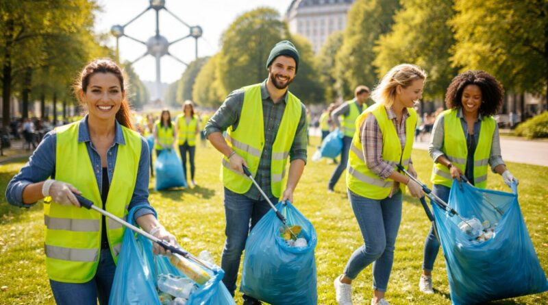 Nettoyage de parc a Bruxelles
