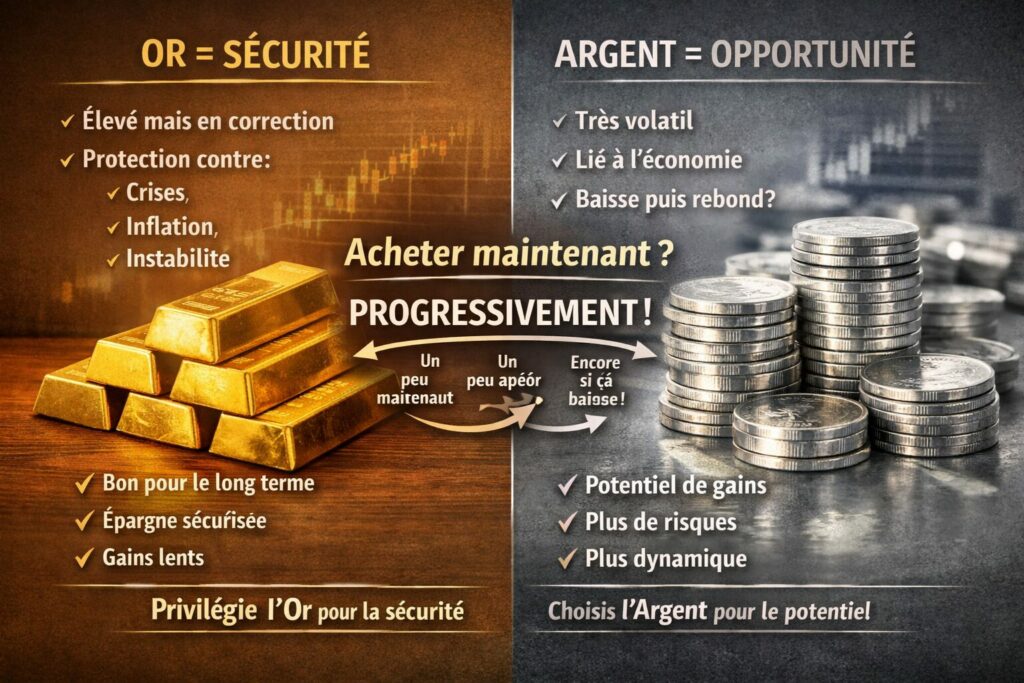 Or et argent en baisse