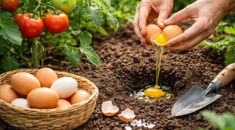 Utilisation doeufs frais au jardin