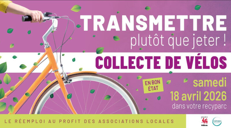 Collecte velo recyparc en wallonie