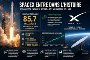 SpaceX en Bourse : IPO record à 85,7 milliards et explosion de la valorisation