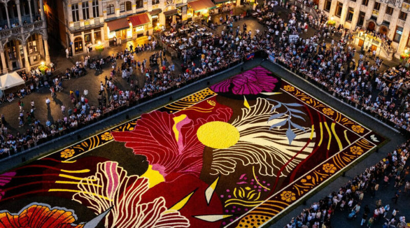 1 tapis de fleurs